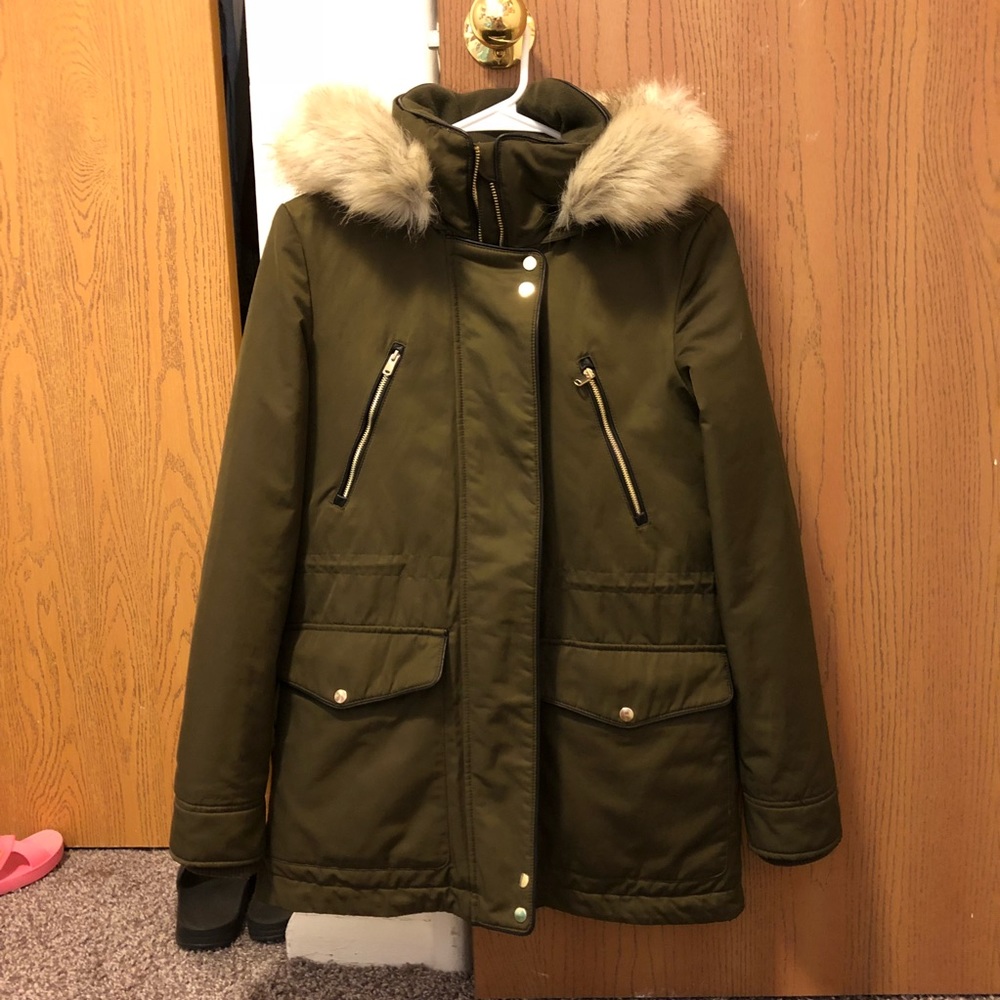 Zara hoodied Parka Down Jacket